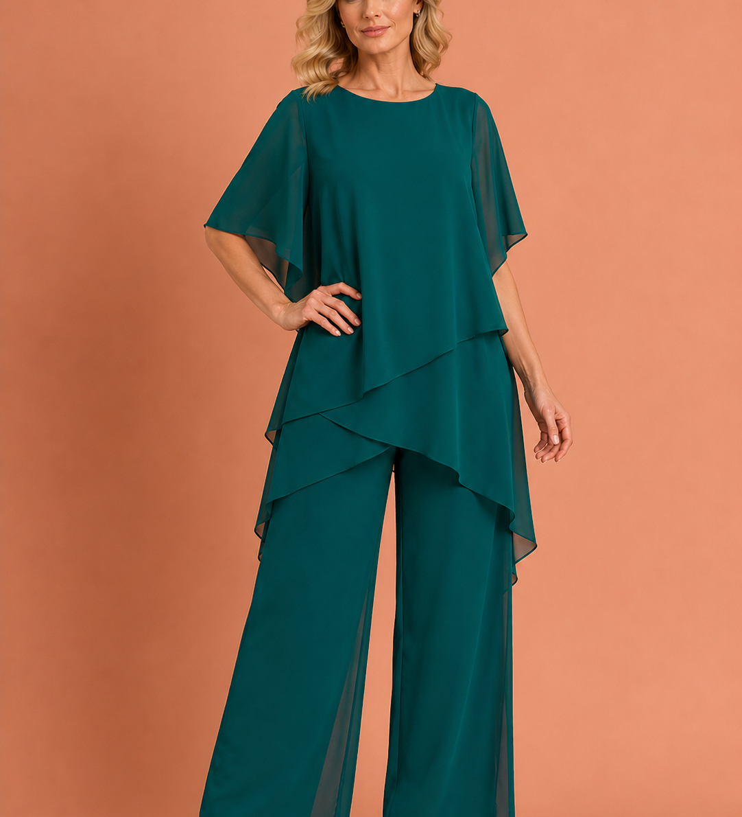 Valeria | Vestido elegante de gasa en capas